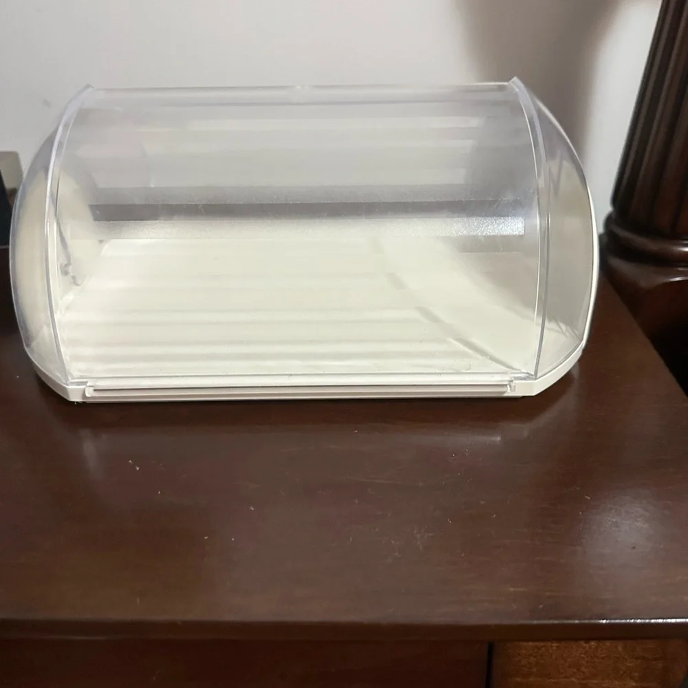 Rectangular Cake Bead Holder, Plastic, White/Transparent